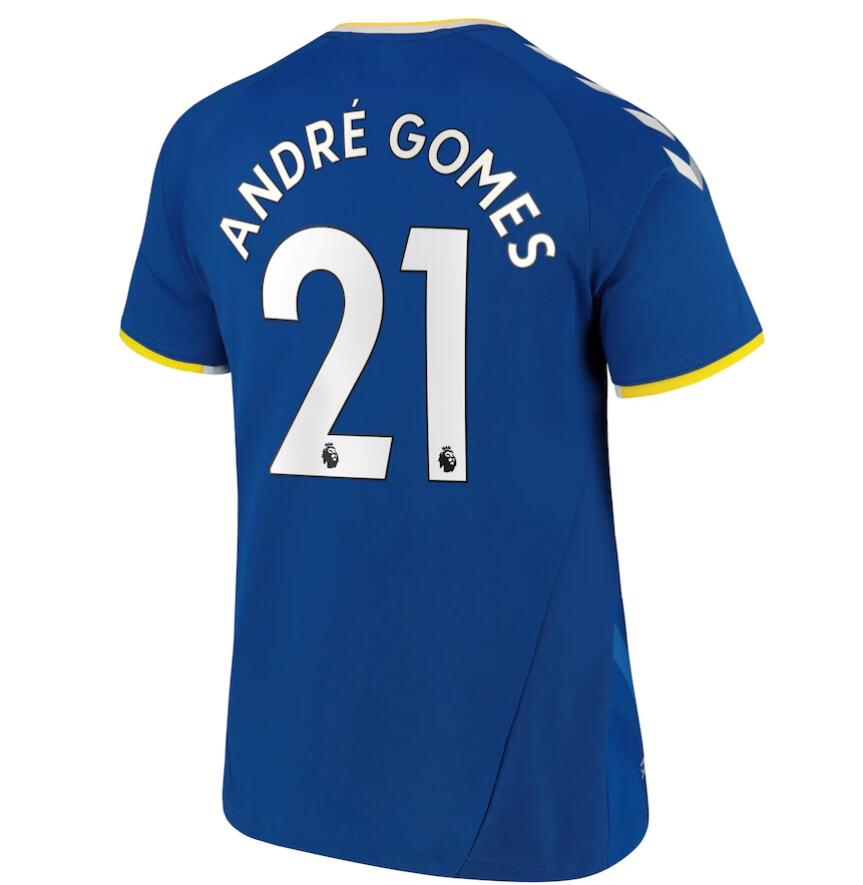 2021/22 Everton Home Kit Soccer Jersey with André Gomes 21 printing